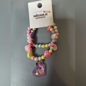 🛍️ any 5 items for $15 🛍️ Nicole Kids Pastel Beaded Bracelet with Heart Charm
